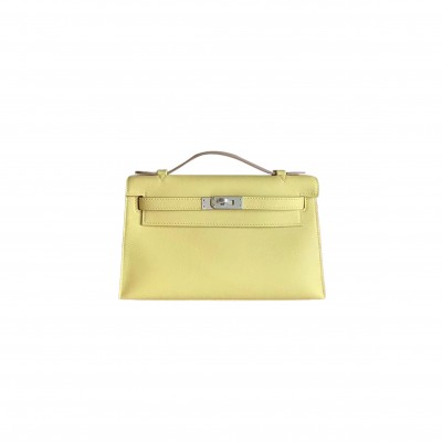 HERMÈS KELLY POCHETTE SWIFT CHICK YELLOW (22*14*7cm) 